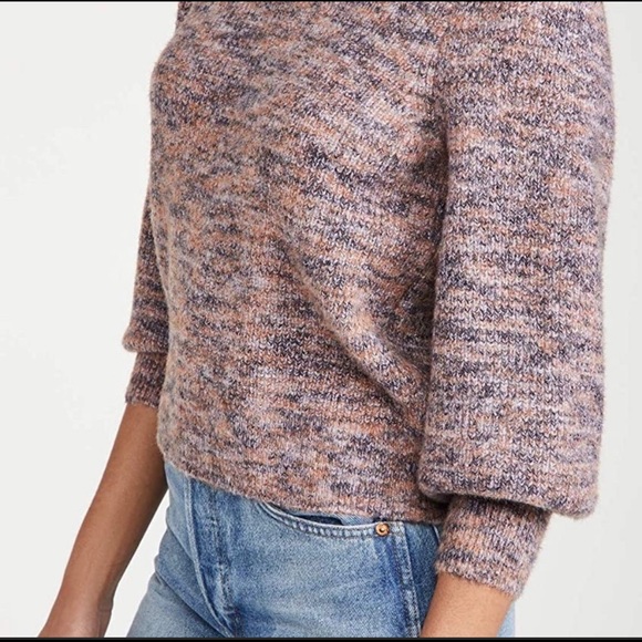 EUC Madewell Space dyed Eaton puff sleeve sweater, L - Picture 2 of 8